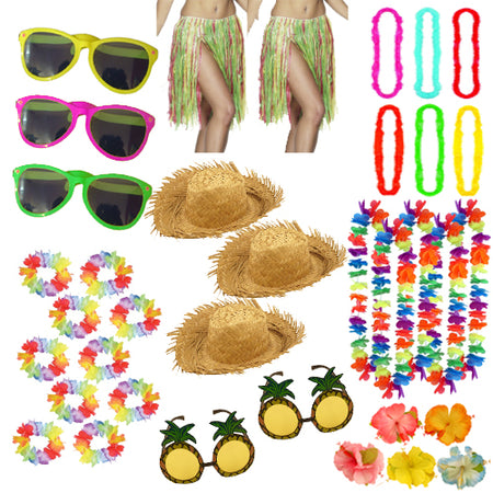 Tropical Hawaiian Fancy Dress Pack For 10 People