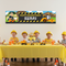Personalised diggers photo banner displayed at construction-themed birthday party