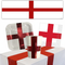 England St George's flag napkin in party table setting on white background