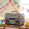 Inflatable Boom Box on Party Table Against Wall