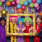 Inflatable Gold Frame Photo Booth Scene