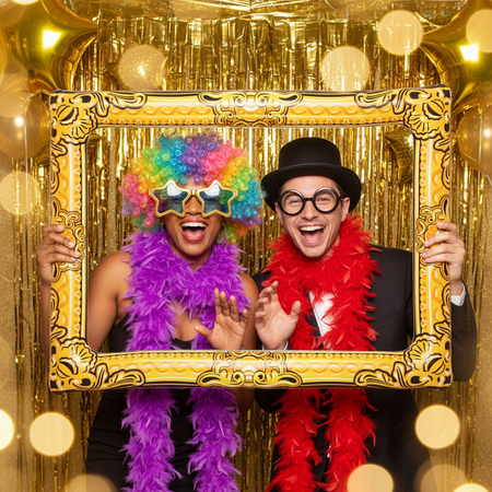Inflatable Gold Frame Two People Gold Aesthetic
