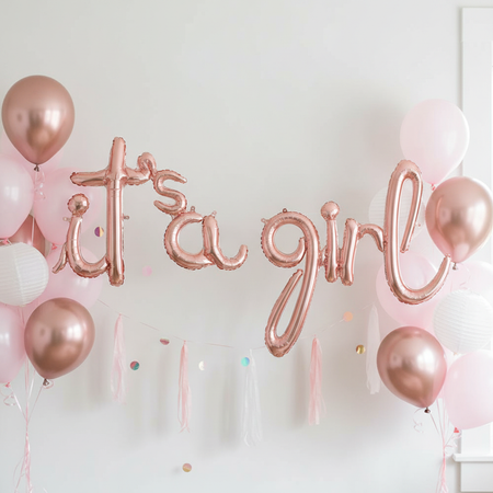 It's a Girl Rose Gold Balloon Lifestyle Shot