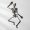 Jointed Skeleton Cutout on White Textured Wall