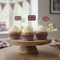 Jubilee Cupcakes with Cases and Picks In Situ