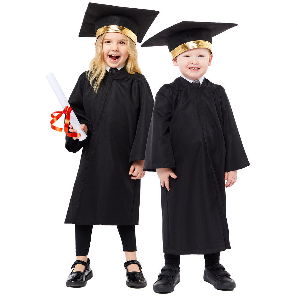 Children's Black Graduation Robe - Age 3-4 Years