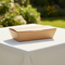 Kraft Food Box on White Tablecloth Outdoors