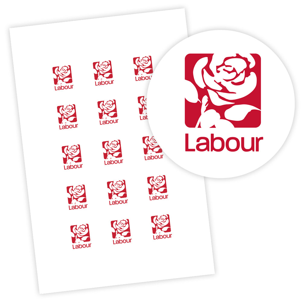 Labour Party Stickers - 58mm - Sheet of 15