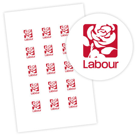 Labour Party Stickers - 58mm - Sheet of 15