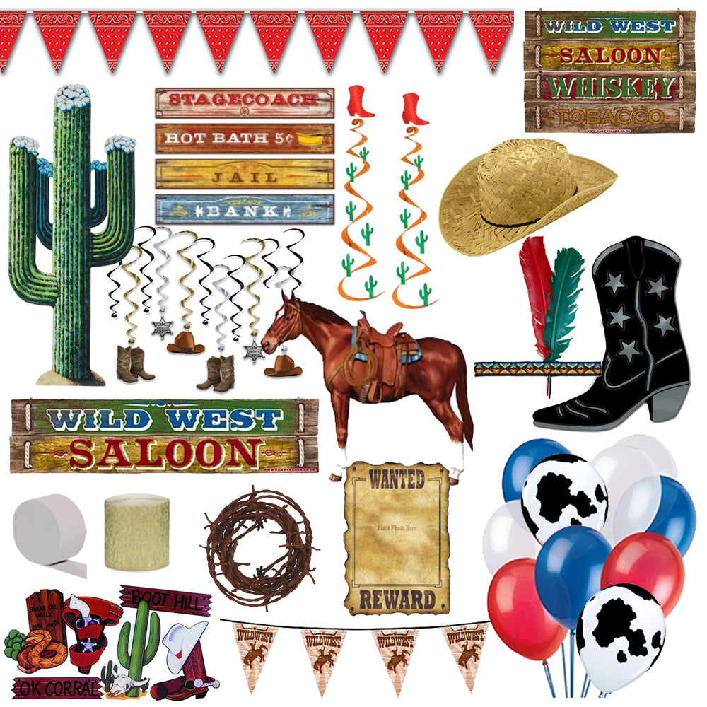 Large Wild West Decorations and Fancy Dress Party Pack