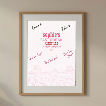Personalised The Last Rodeo Hen Party Keepsake Print - A4