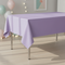 Lavender table cloth fitted on a complete table
