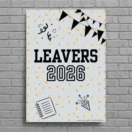 Leavers 2026 Poster on Grey Brick Wall