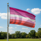 Lesbian Pride Flag on Metal Flagpole Outside