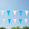 Light Blue and White Fabric Bunting in the Sky
