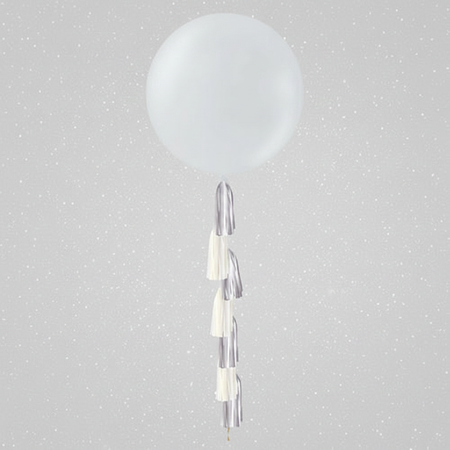 Light Silver Balloon with Sparkly Background