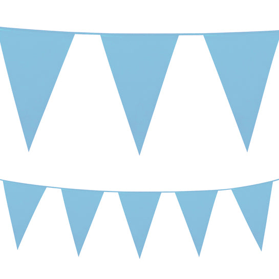 Light Blue Plastic All-Weather Bunting - 10m