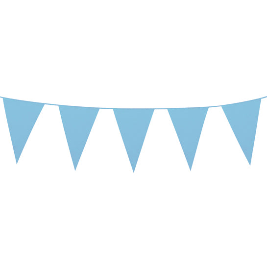 Light Blue Giant Outdoor Plastic Bunting - 10m