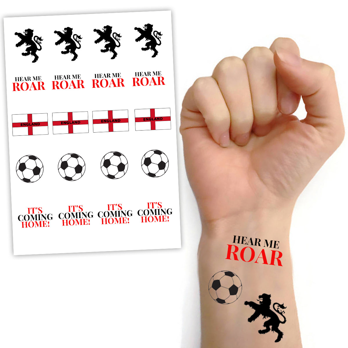 Lioness England Football Team Tattoos - Pack of 20