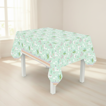 Llama Tablecloth Neutral Room Background
