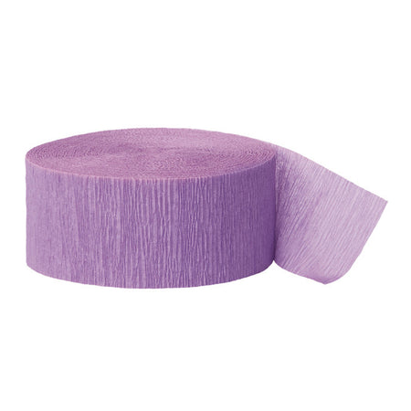 Lavender Crepe Paper Streamer - 25m