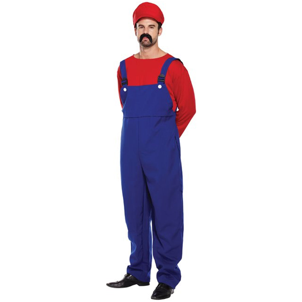 Red Super Plumber Brother Costume