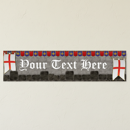 Medieval Banner on Textured White Cream Wall