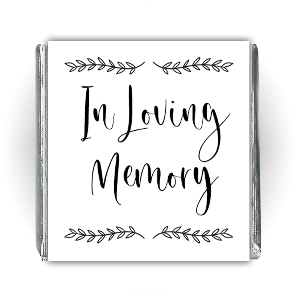 In Loving Memory Memorial Square Chocolates - Pack of 16
