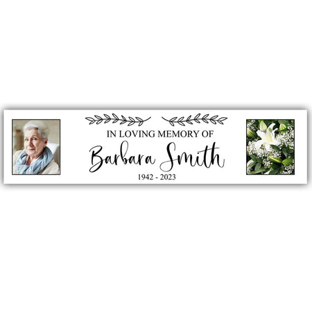 In Loving Memory Memorial Personalised Photo Banner - 1.2m