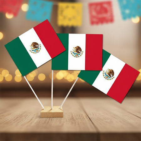 Mexican Table Flags Exact Background