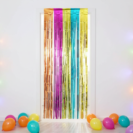Multicolour Foil Curtain Party Setting Square