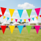 Multicoloured Triangle Bunting at Outdoor Festival
