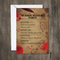 Murder Mystery Party Invitation on Old Wood Background