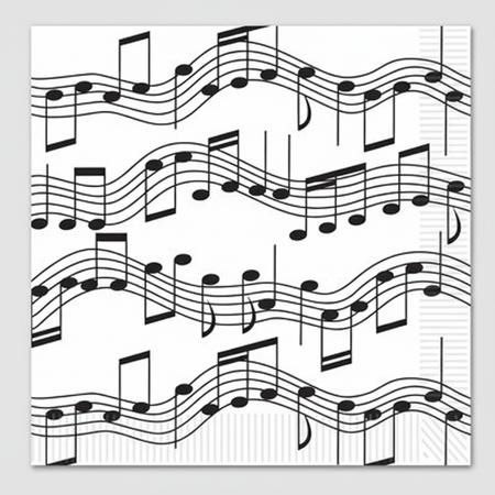 Musical notes napkin with subtle background square format