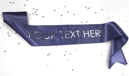 Navy Blue Personalised Sash - 100mm