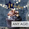 Navy and Gold Customisable Age Birthday Cake Topper - 14cm