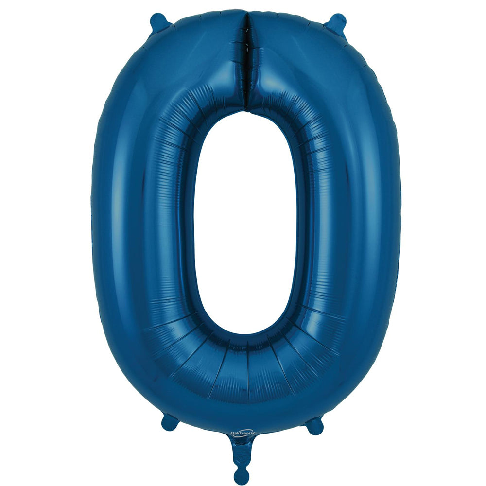 Navy Blue Number 0 Foil Balloon - 34"