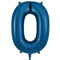 Navy Blue Number 0 Foil Balloon - 34