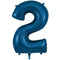 Navy Blue Number 2 Foil Balloon - 34