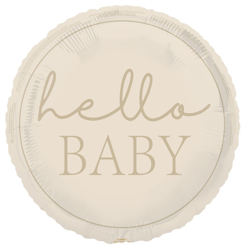 Neutral Hello Baby Foil Balloon - 18"