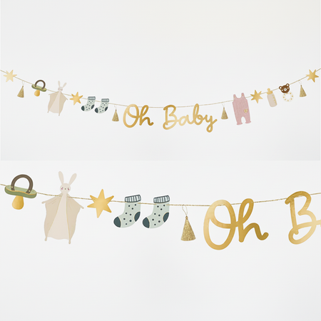 Oh Baby Garland on White Wall