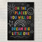 Oh the Places You'll Go Chalkboard Quote Poster - A3