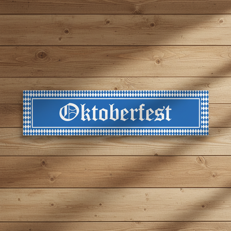 Oktoberfest Banner on Indoor Wooden Wall