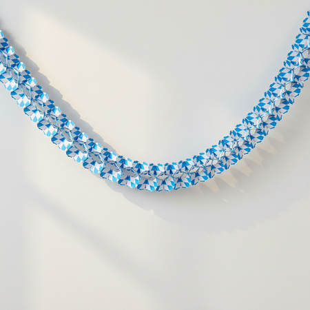 Oktoberfest Blue White Paper Garland on Wall