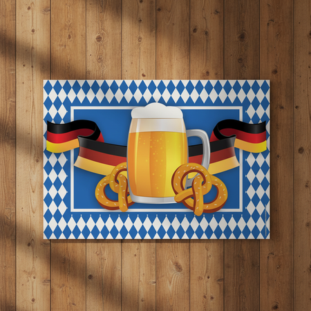 Oktoberfest Poster on Wooden Wall