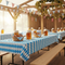 Oktoberfest Tablecloth in Beer Tent Setting