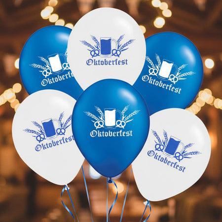 Oktoberfest Blue & White Balloons - Pack of 10 - 10