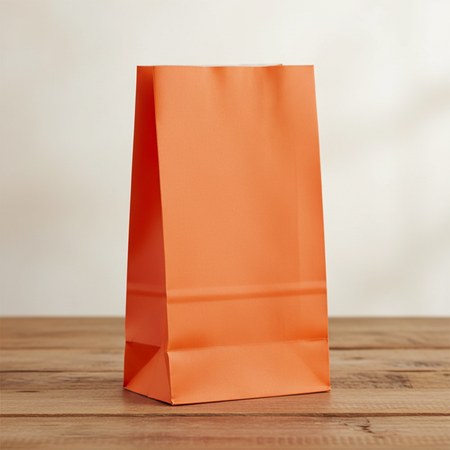 Orange Paper Bag Wood Table