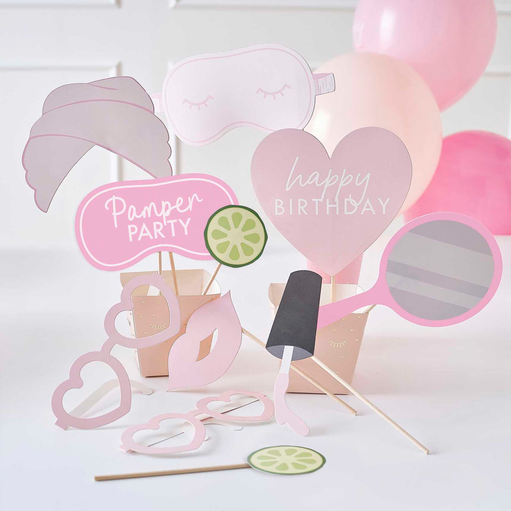 Pamper Party Photo Booth Props - Pack of 10