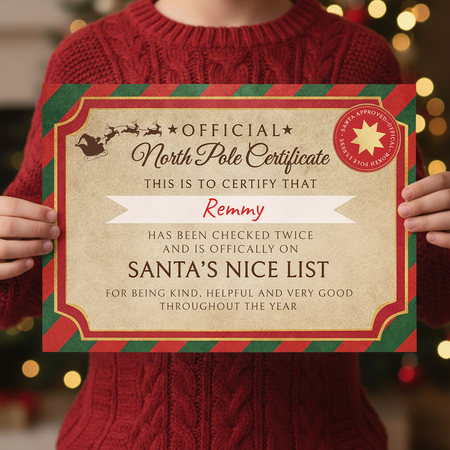 Santa- Been Good Personalised Certificate - A4